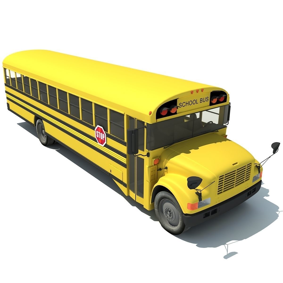 Classic School Bus 3D model_3