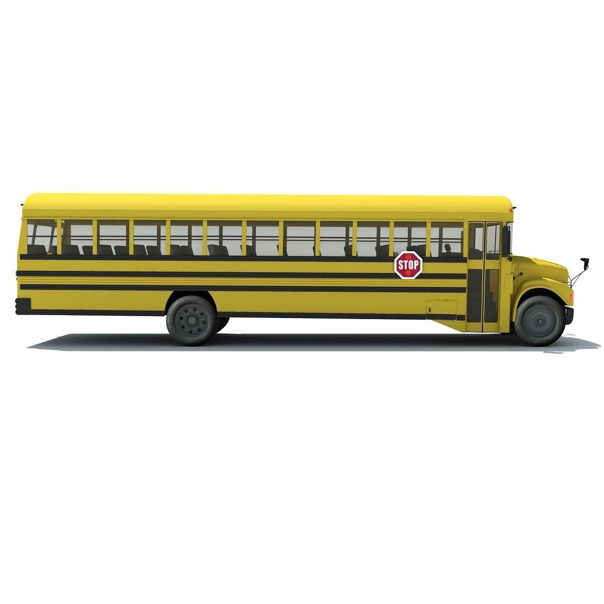 Classic School Bus 3D model_4