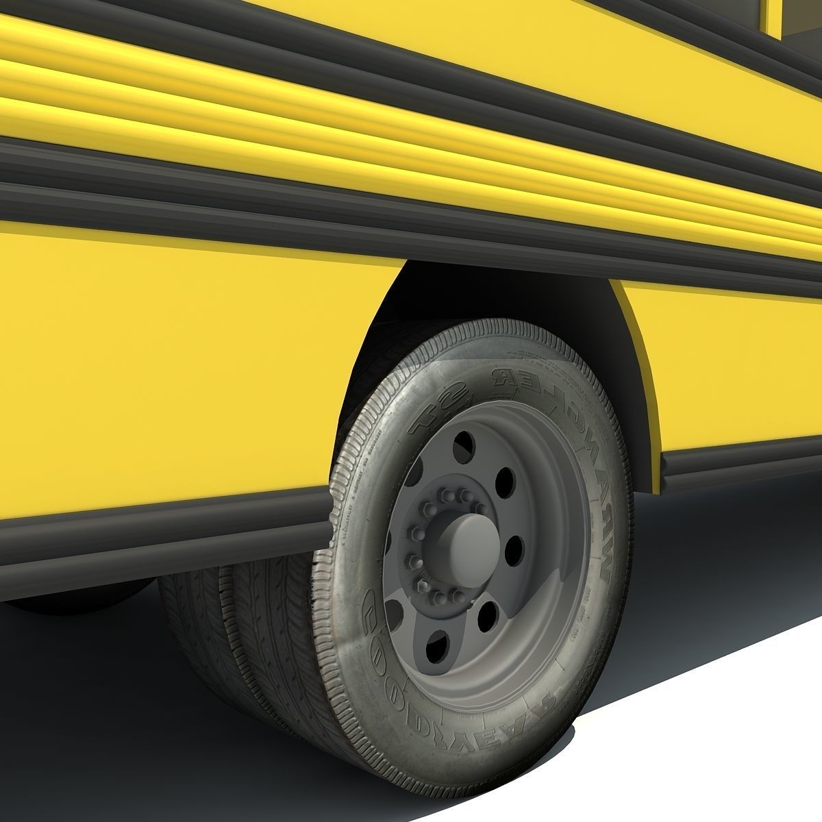 Classic School Bus 3D model_13