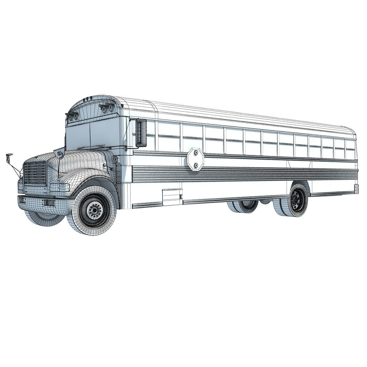 Classic School Bus 3D model_14