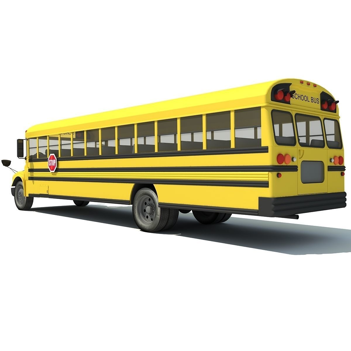 Classic School Bus 3D model_7