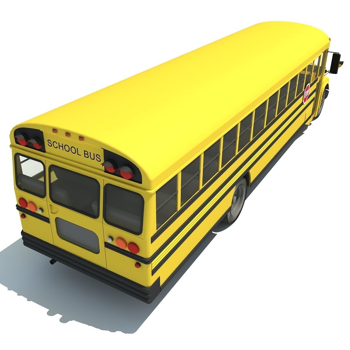 Classic School Bus 3D model_8