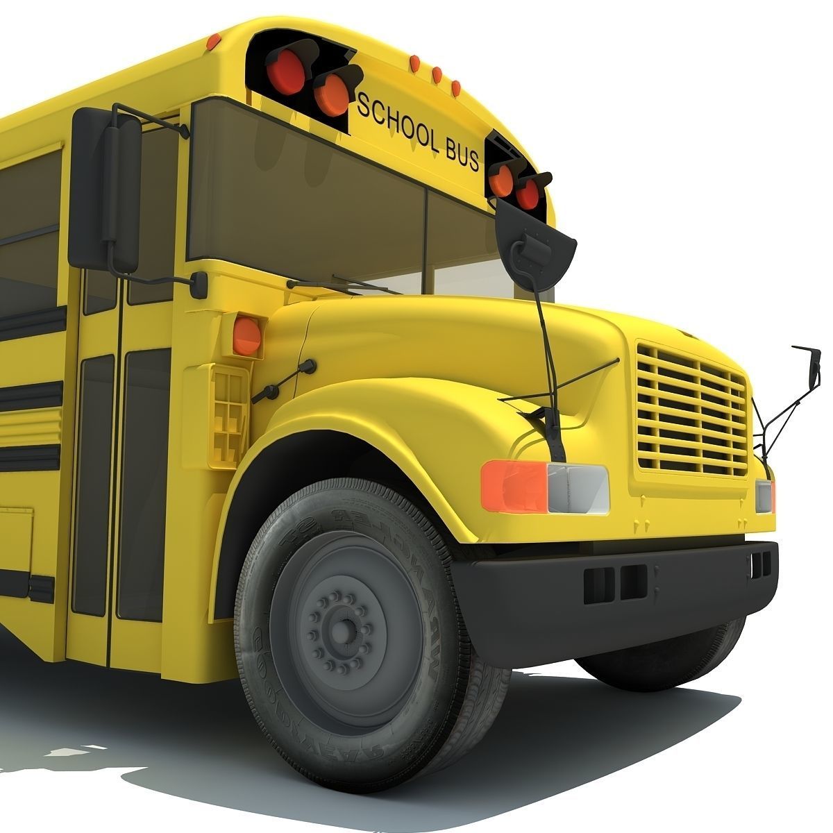 Classic School Bus 3D model_11
