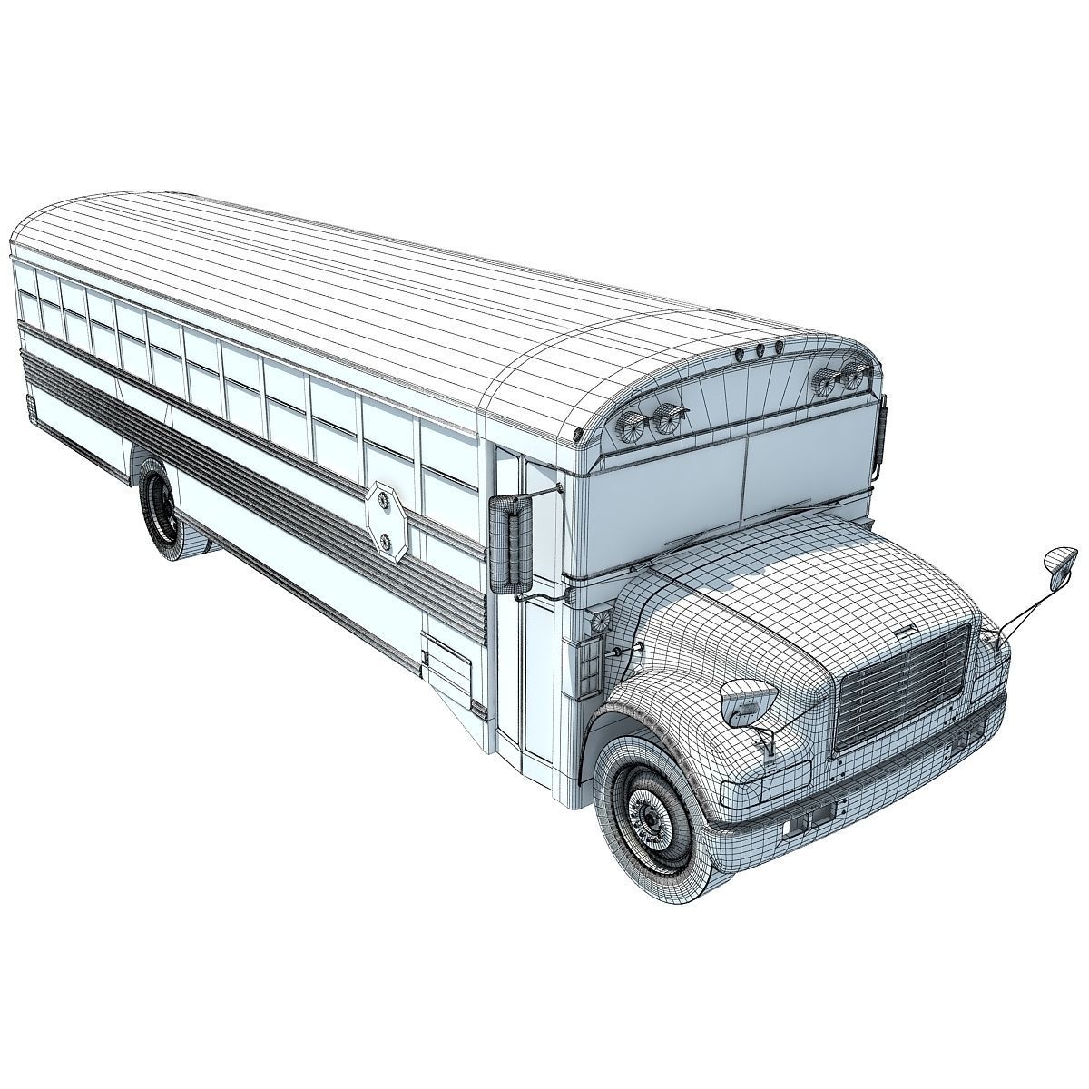 Classic School Bus 3D model_15