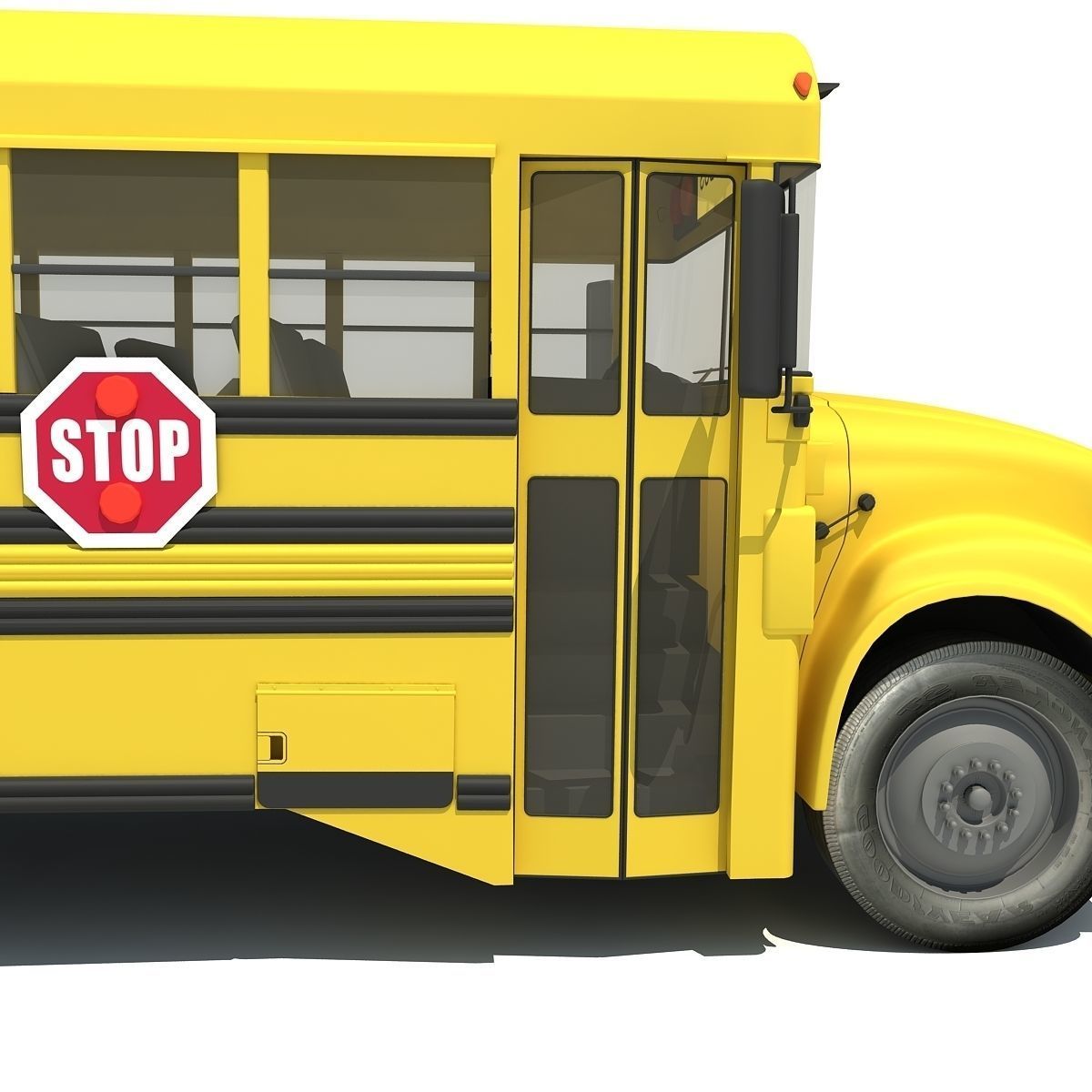 Classic School Bus 3D model_12