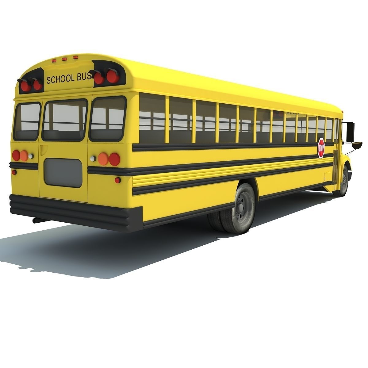 Classic School Bus 3D model_2