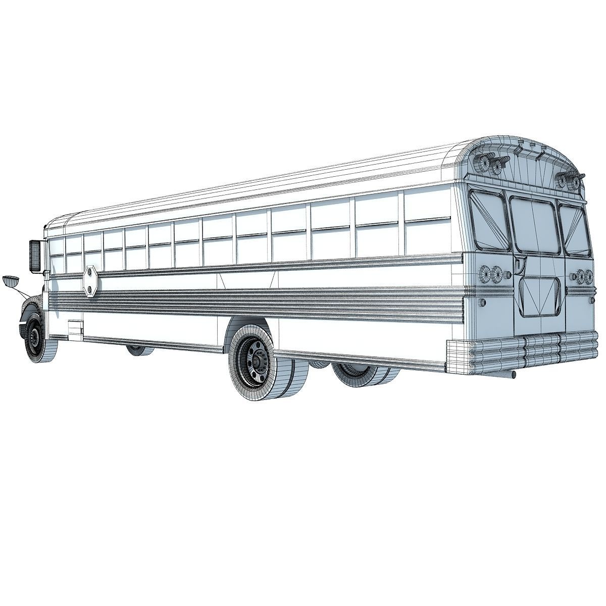Classic School Bus 3D model_16