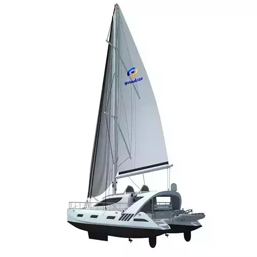 White Sailing Yacht  3D model