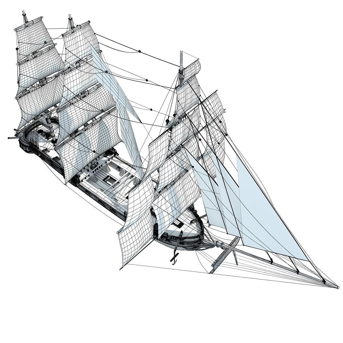 Sailing Ship 3D model_24