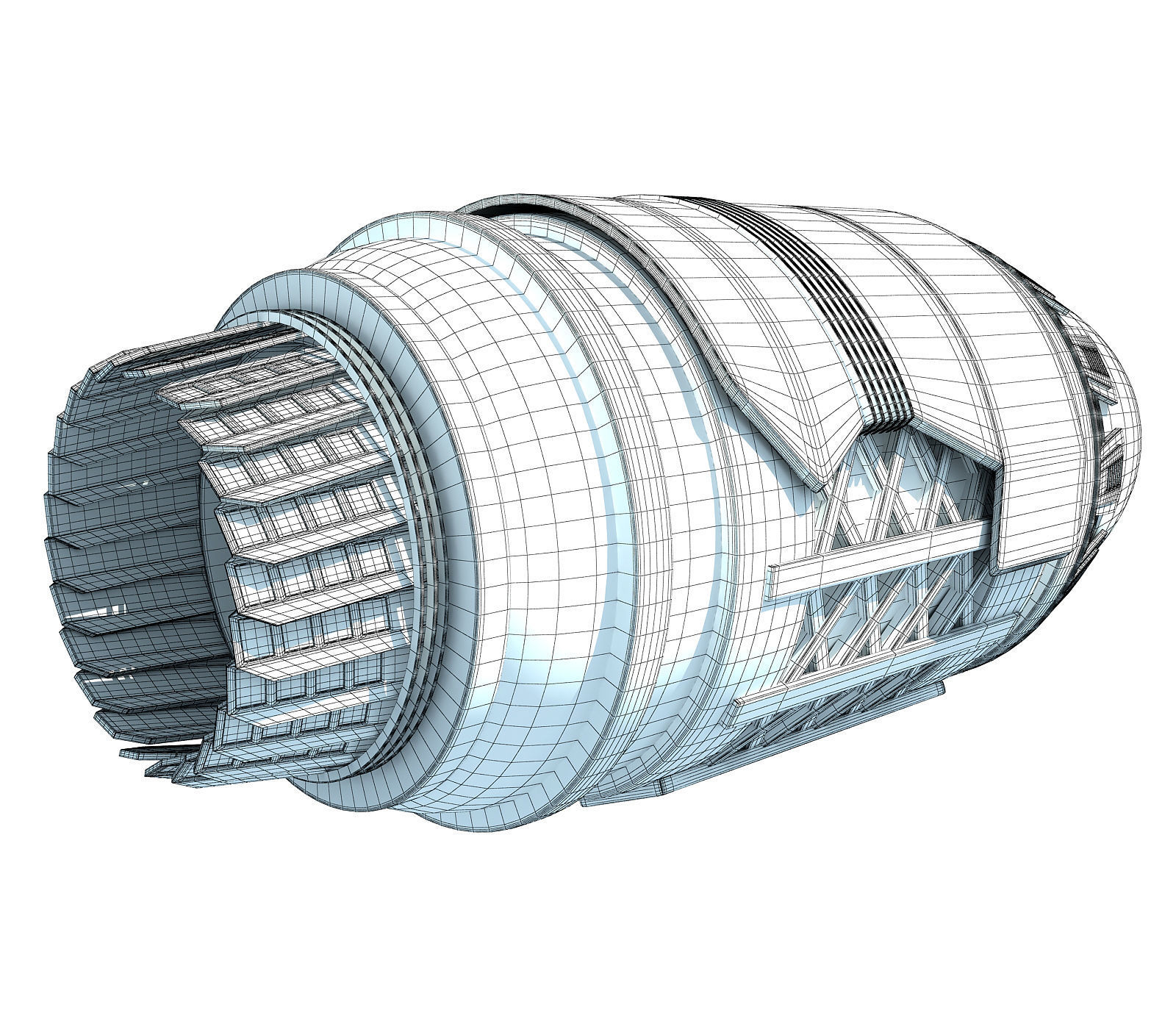Metalic Rocket Engine Stardrive SCFI UFO 3D model_6
