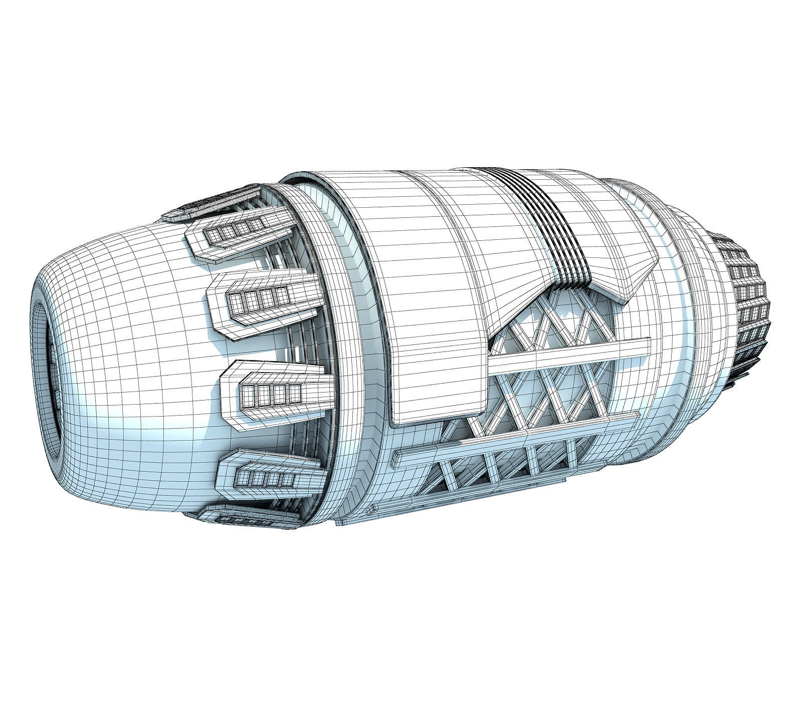 Metalic Rocket Engine Stardrive SCFI UFO 3D model_7