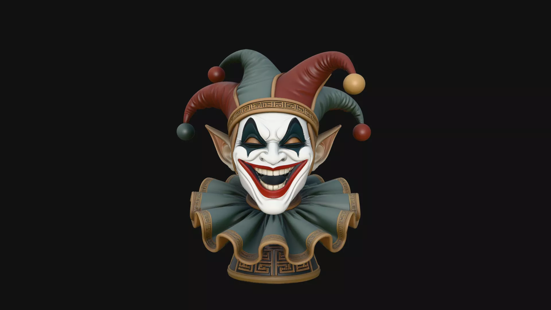Jester Bust Statue Design 2 - 3D Print Model 3D print model