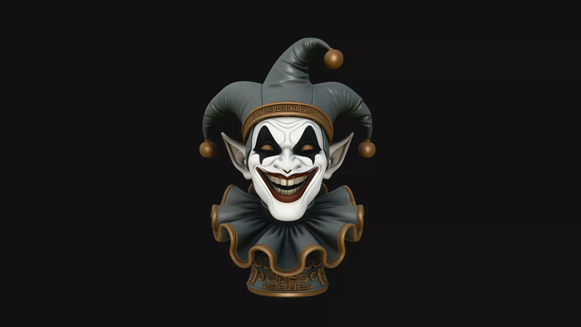Jester Bust Statue Design 3 - 3D Print Model 3D print model