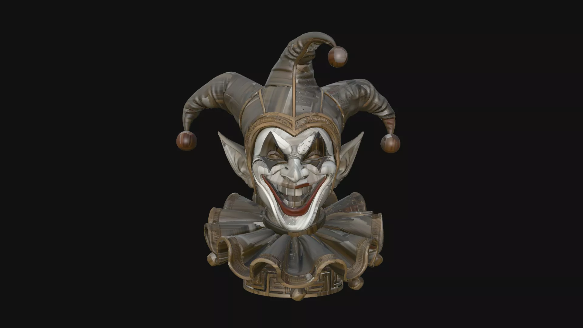 Jester Bust Statue Design 4 - 3D Print Model 3D print model