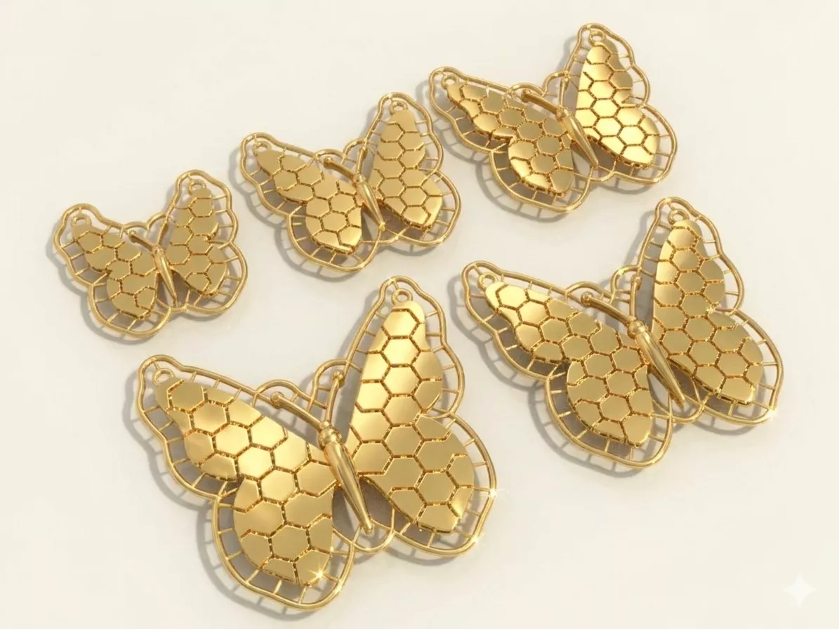 Flexible Butterfly necklace in 5 sizes 3D print model