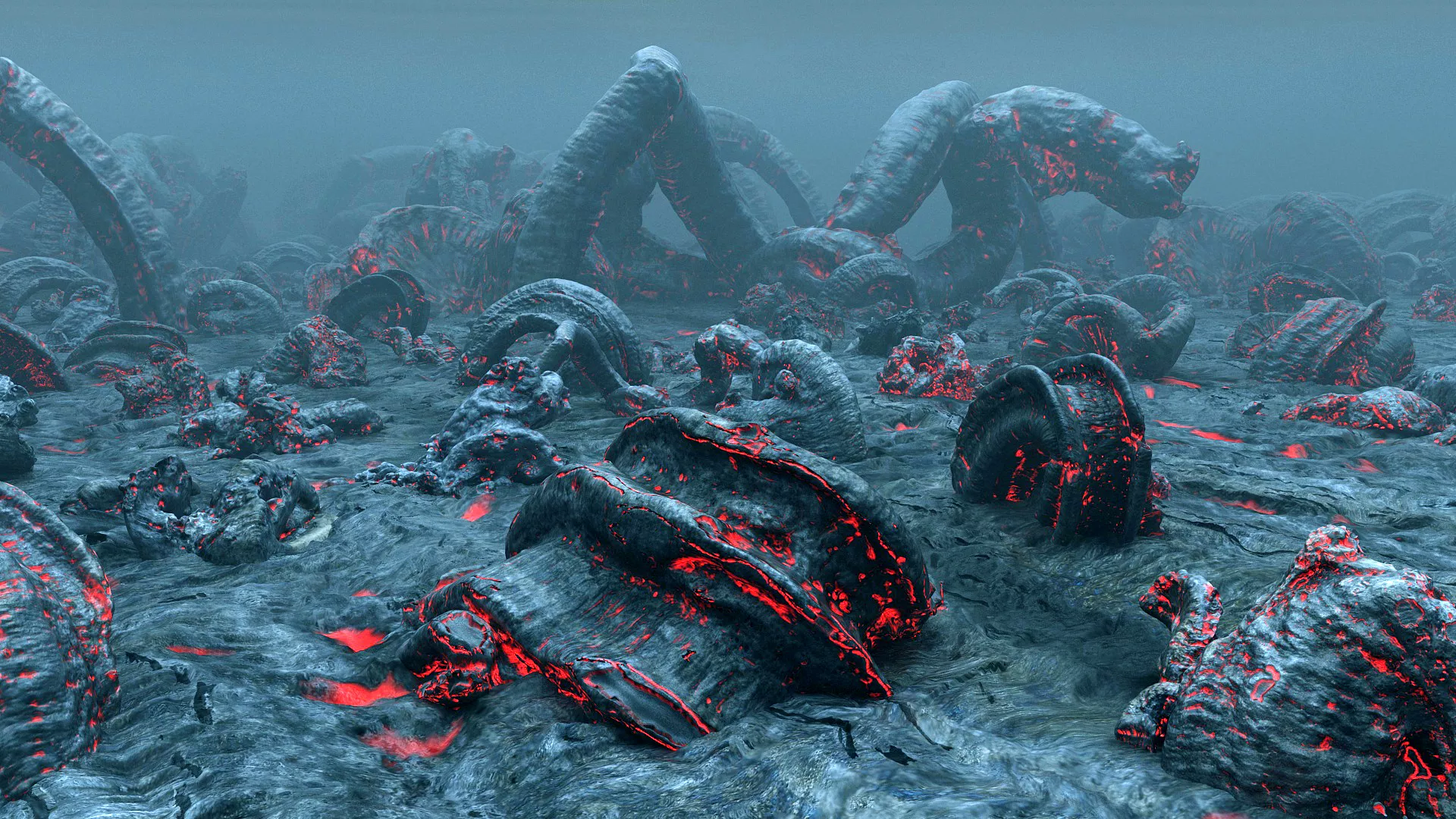 Hellish Planet Low-poly 3D model