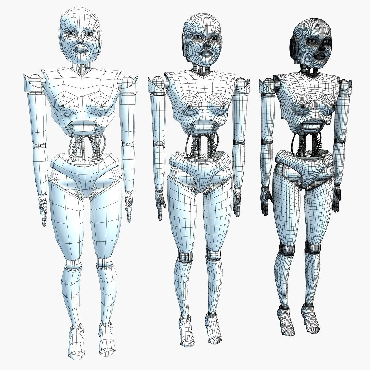 Rigged Human Robot 3D model_17