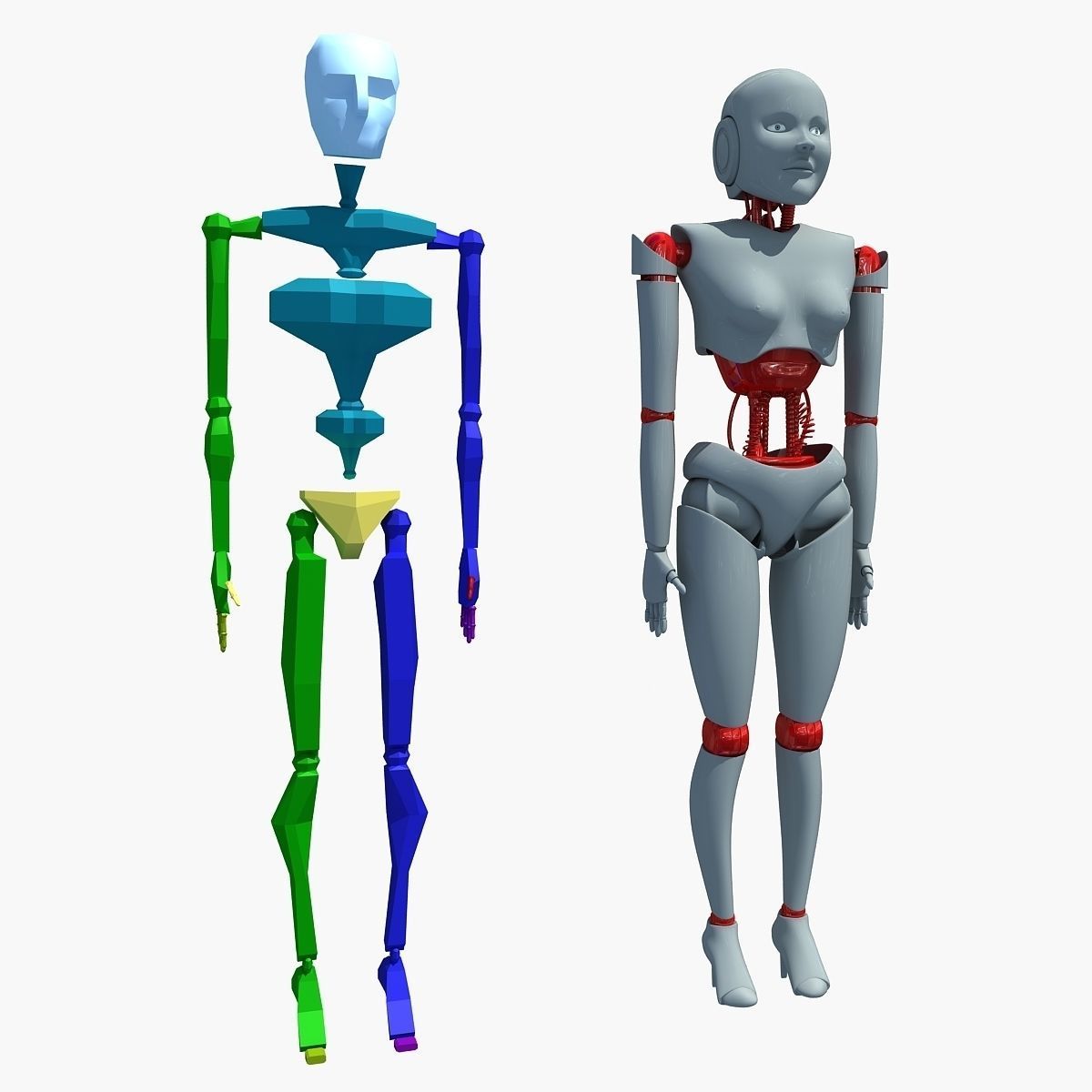 Rigged Human Robot 3D model_8