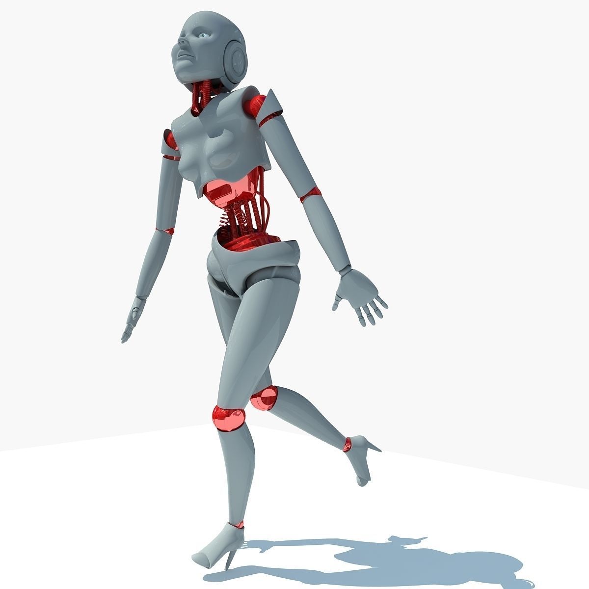Rigged Human Robot 3D model_4