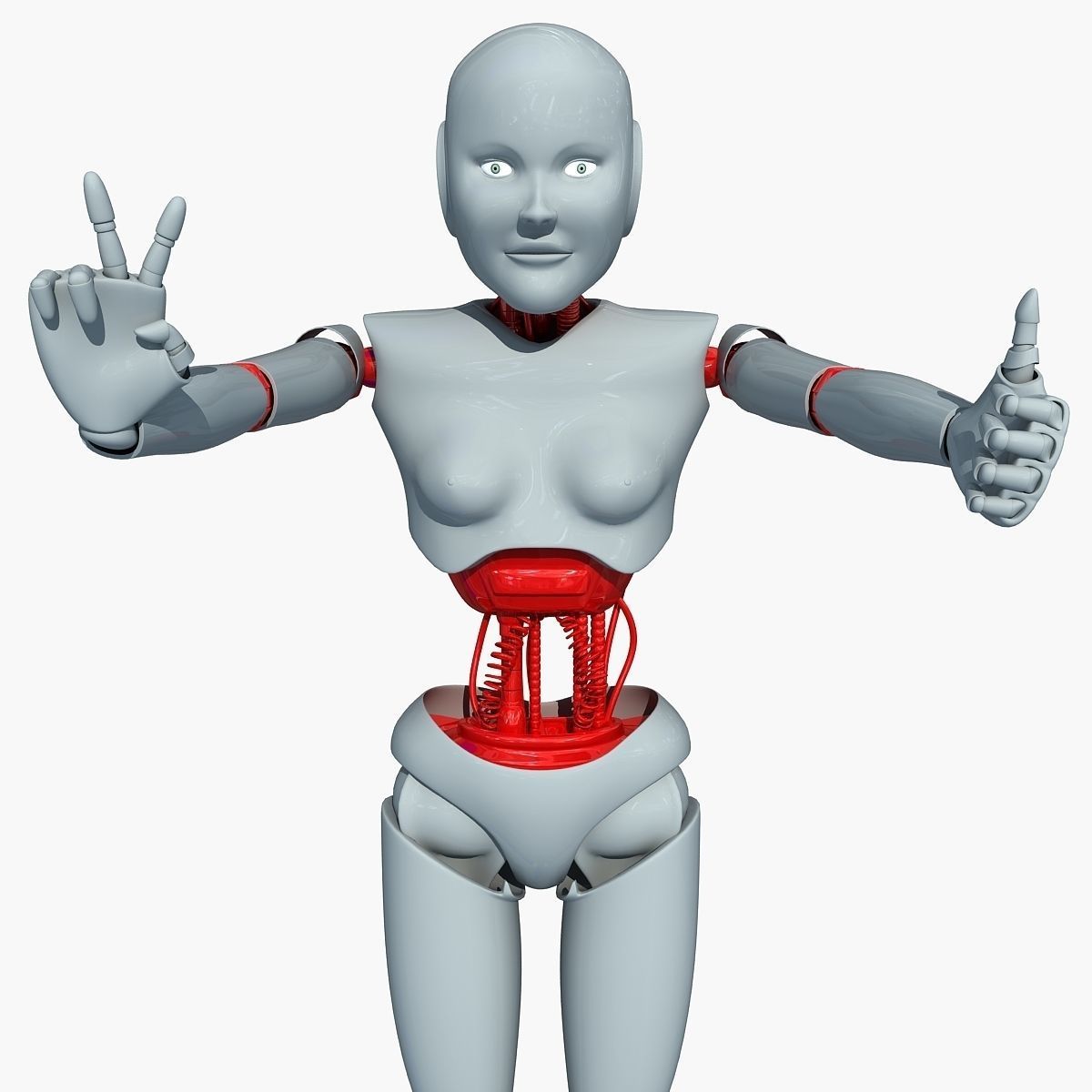 Rigged Human Robot 3D model_6