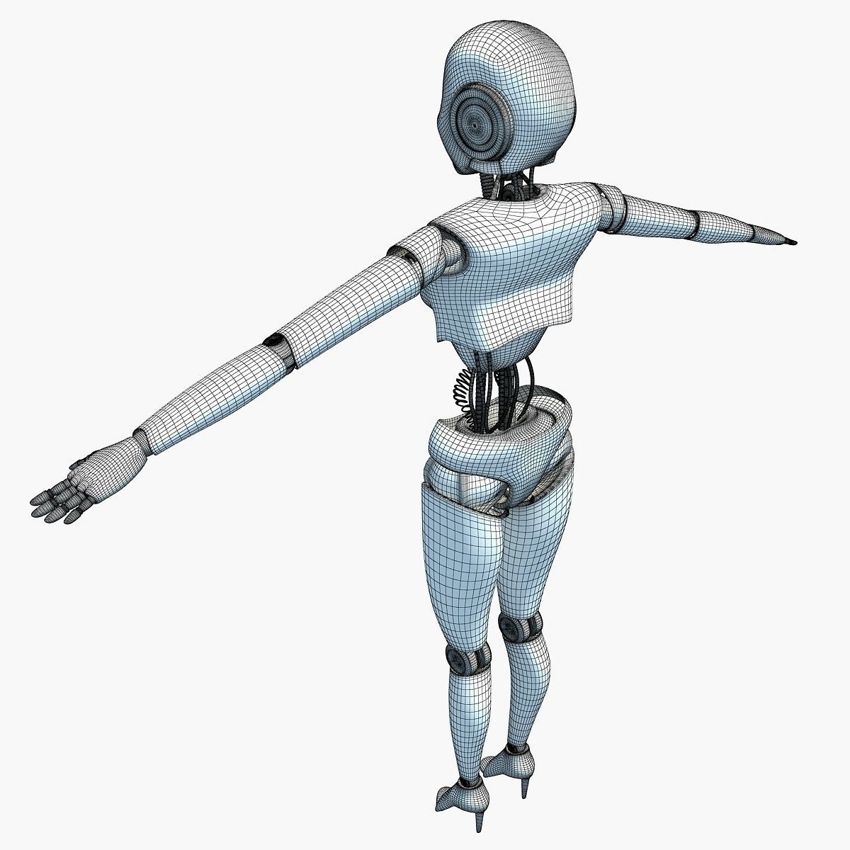 Rigged Human Robot 3D model_16