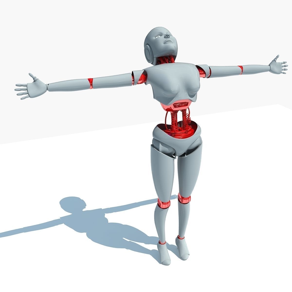 Rigged Human Robot 3D model_3