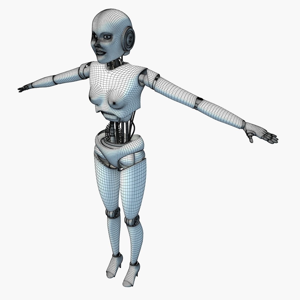 Rigged Human Robot 3D model_19