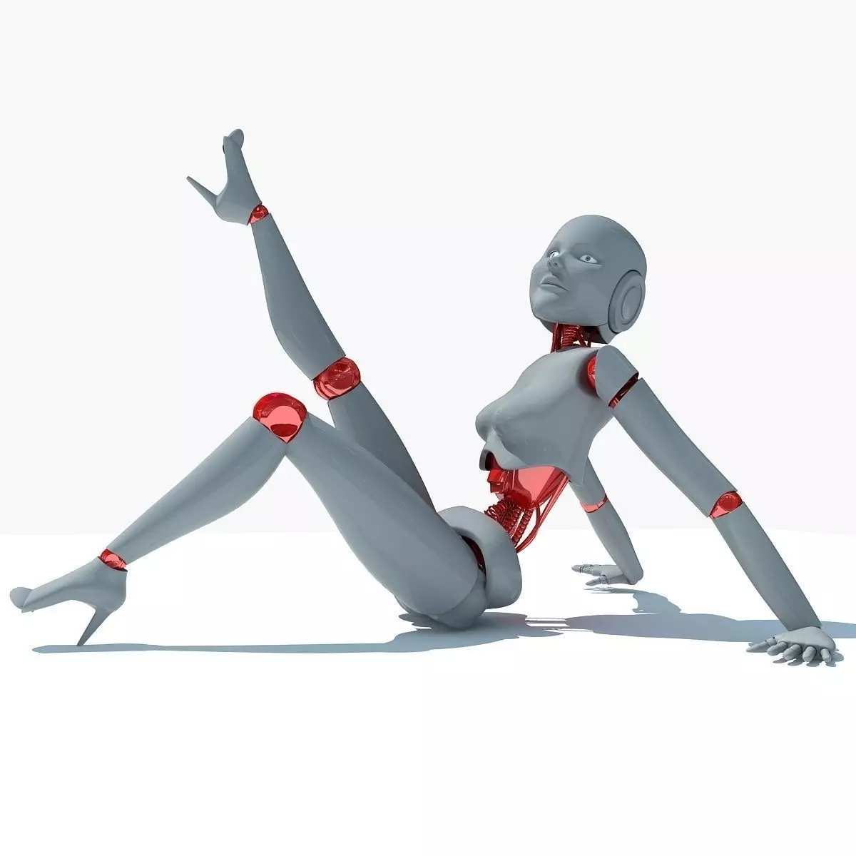 Rigged Human Robot 3D model_0