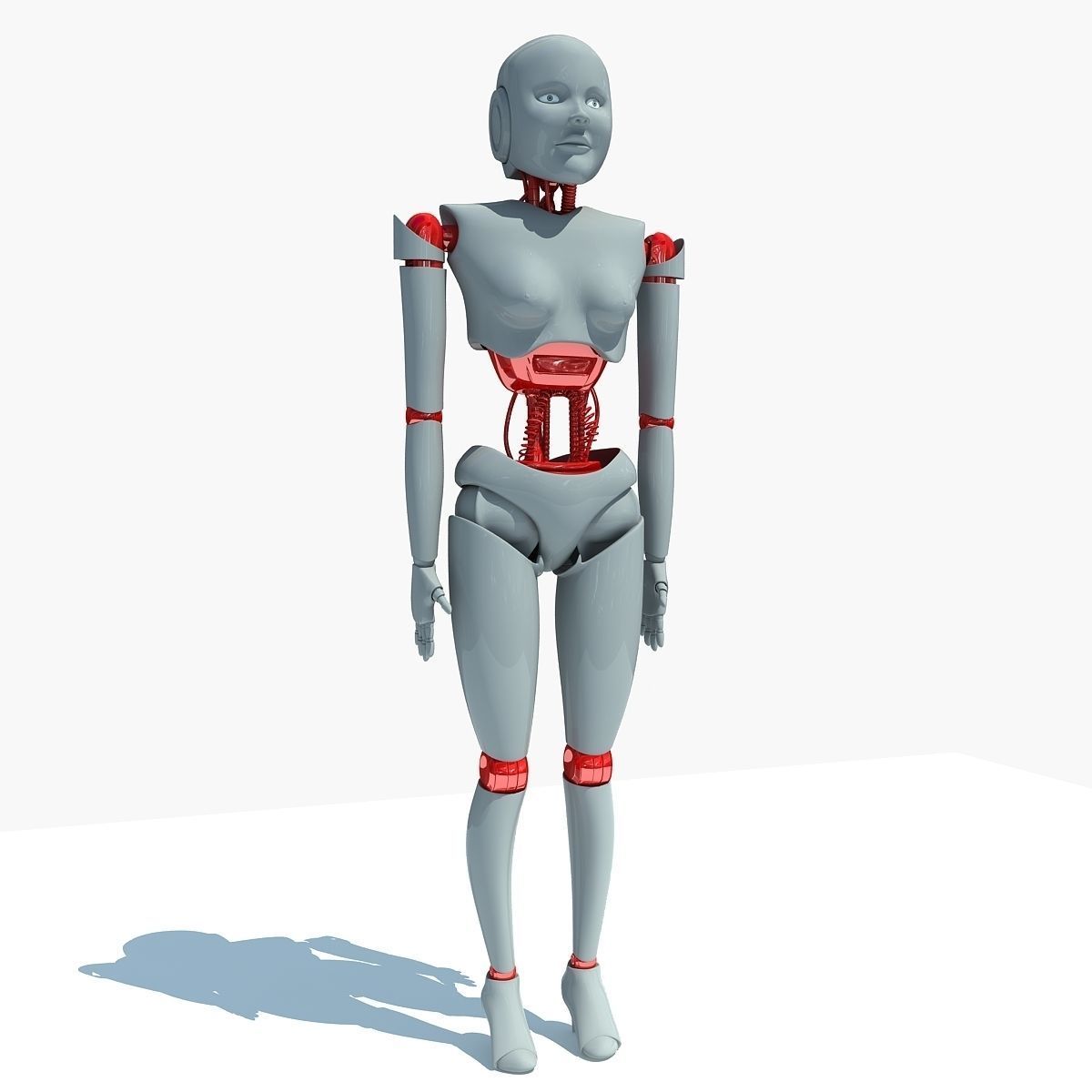 Rigged Human Robot 3D model_10