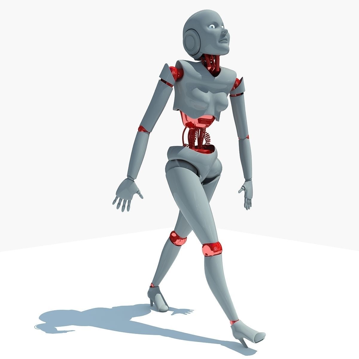 Rigged Human Robot 3D model_1