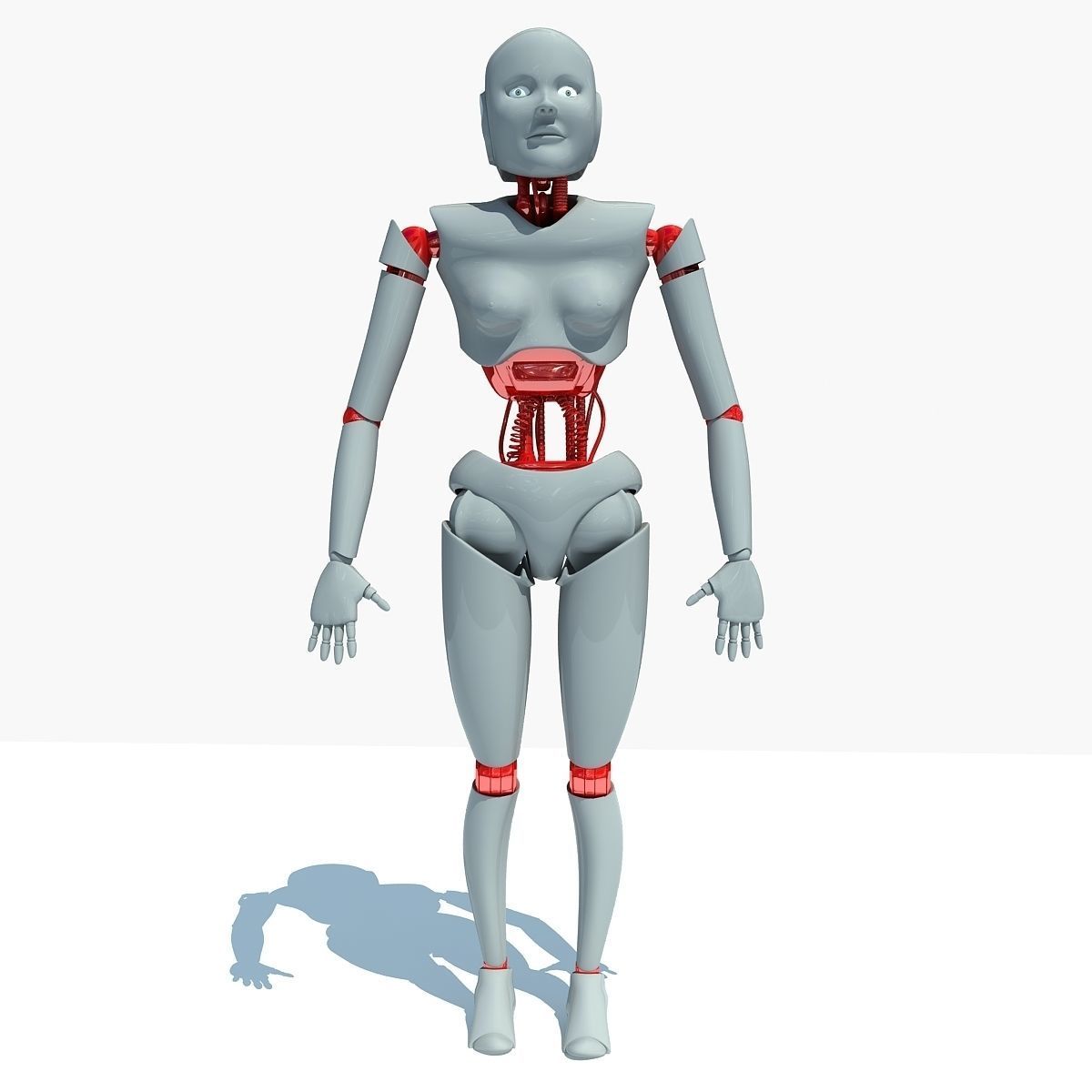 Rigged Human Robot 3D model_7