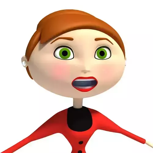 Rigged Cartoon Woman Character 3D model