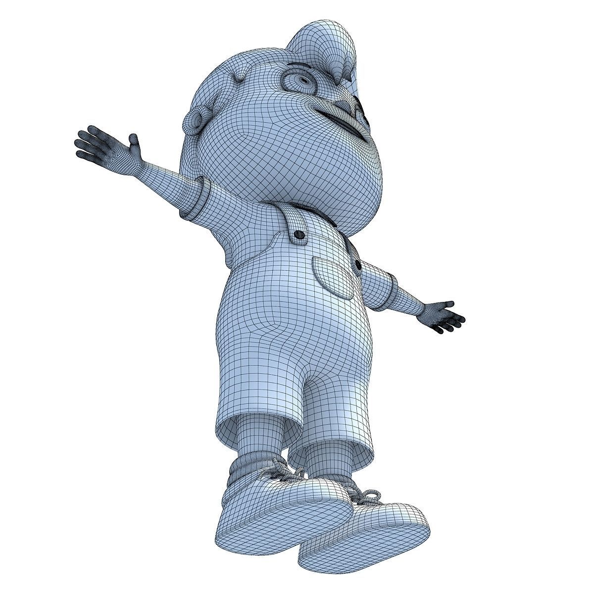 Red Hair Rigged Cartoon Kid Character 3D model_19