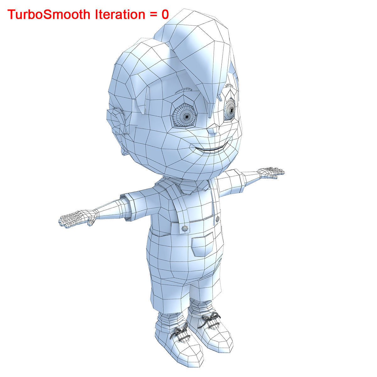 Red Hair Rigged Cartoon Kid Character 3D model_15