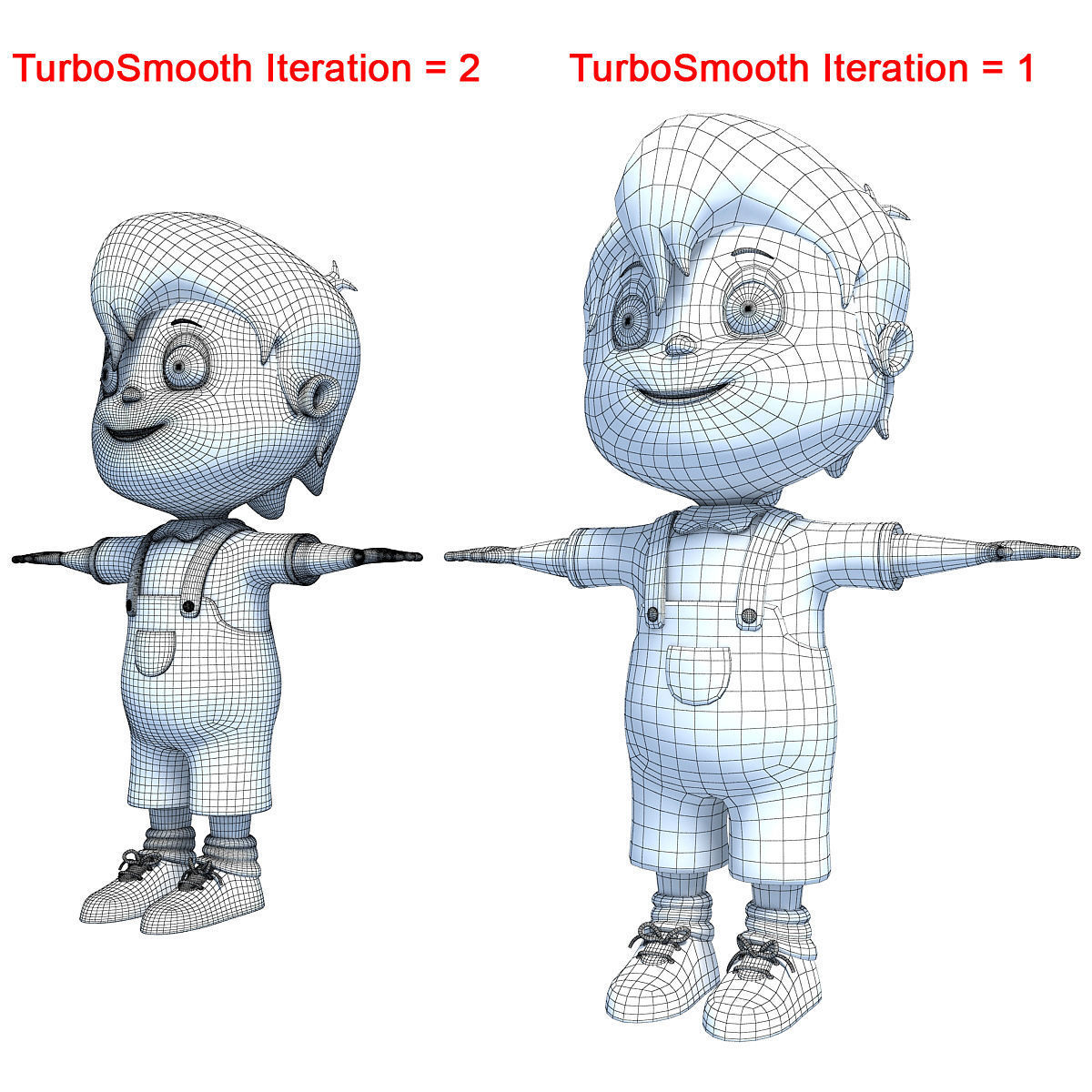 Red Hair Rigged Cartoon Kid Character 3D model_18