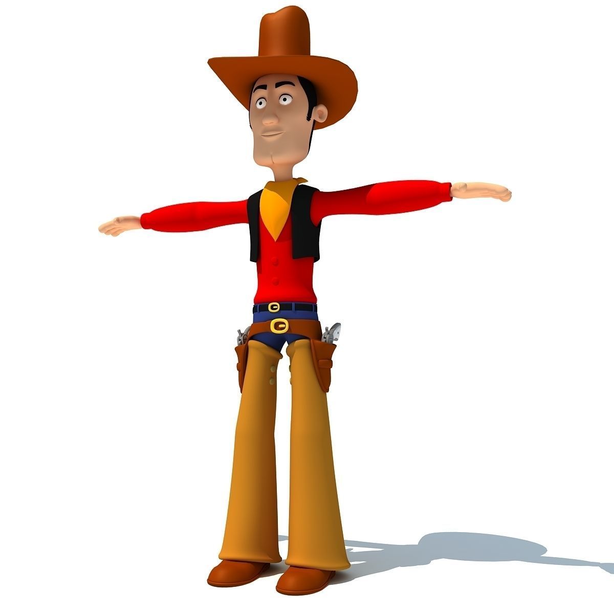 Colorful Rigged Cartoon Cowboy Character 3D model_8