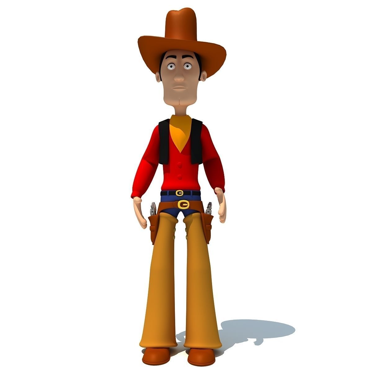 Colorful Rigged Cartoon Cowboy Character 3D model_3