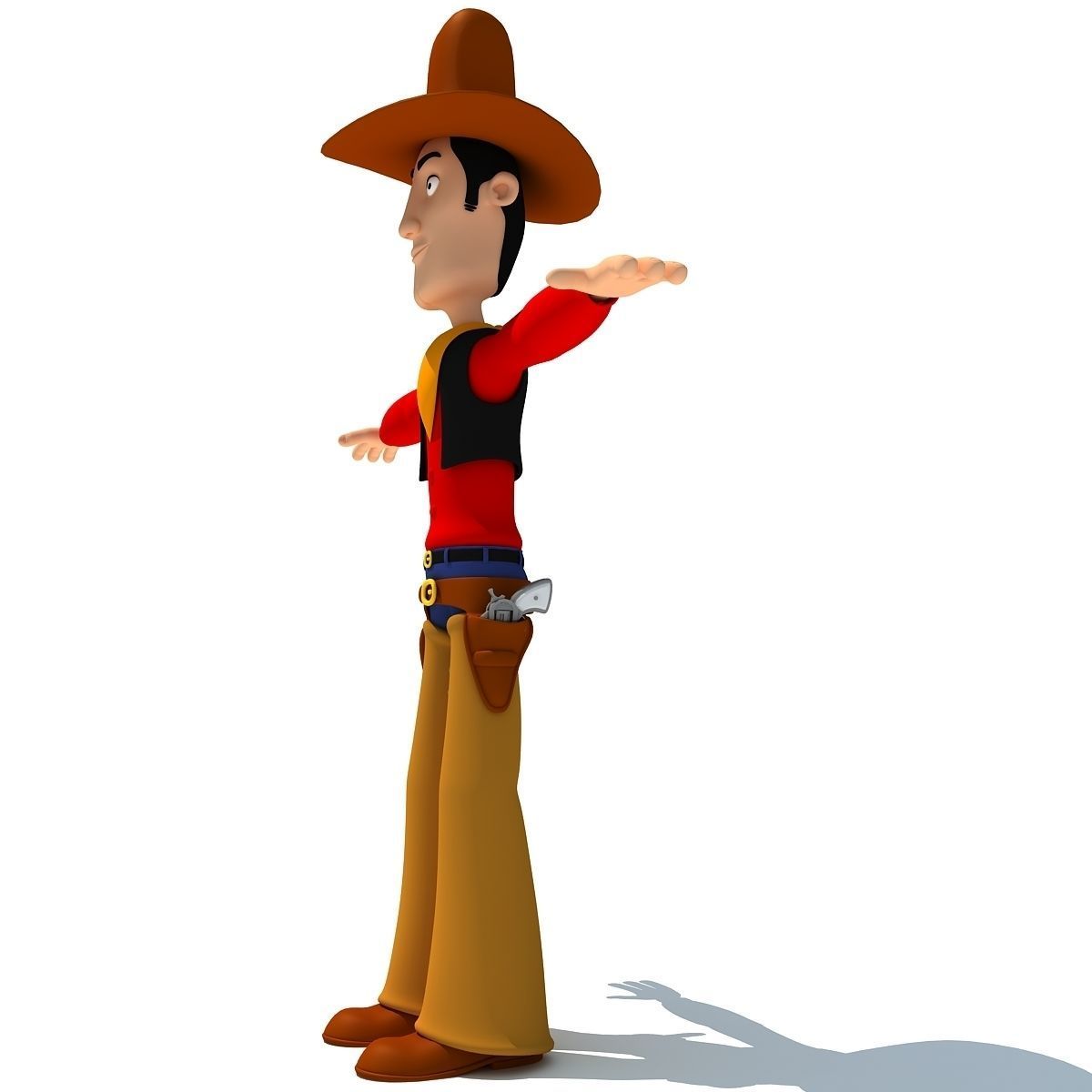 Colorful Rigged Cartoon Cowboy Character 3D model_9