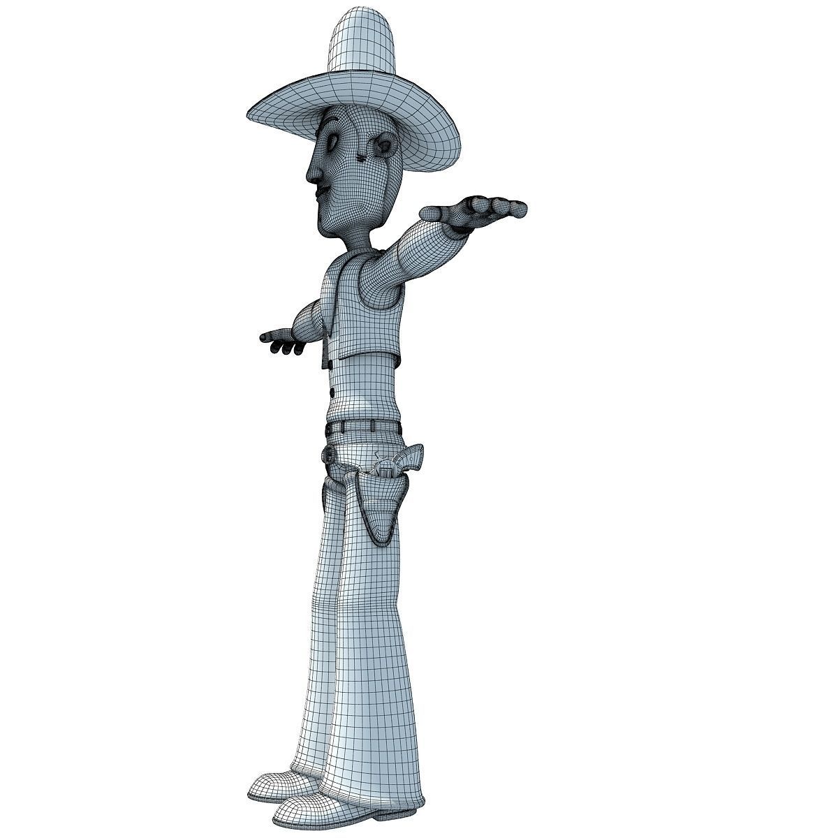 Colorful Rigged Cartoon Cowboy Character 3D model_18