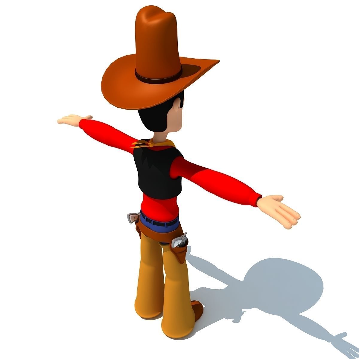 Colorful Rigged Cartoon Cowboy Character 3D model_4