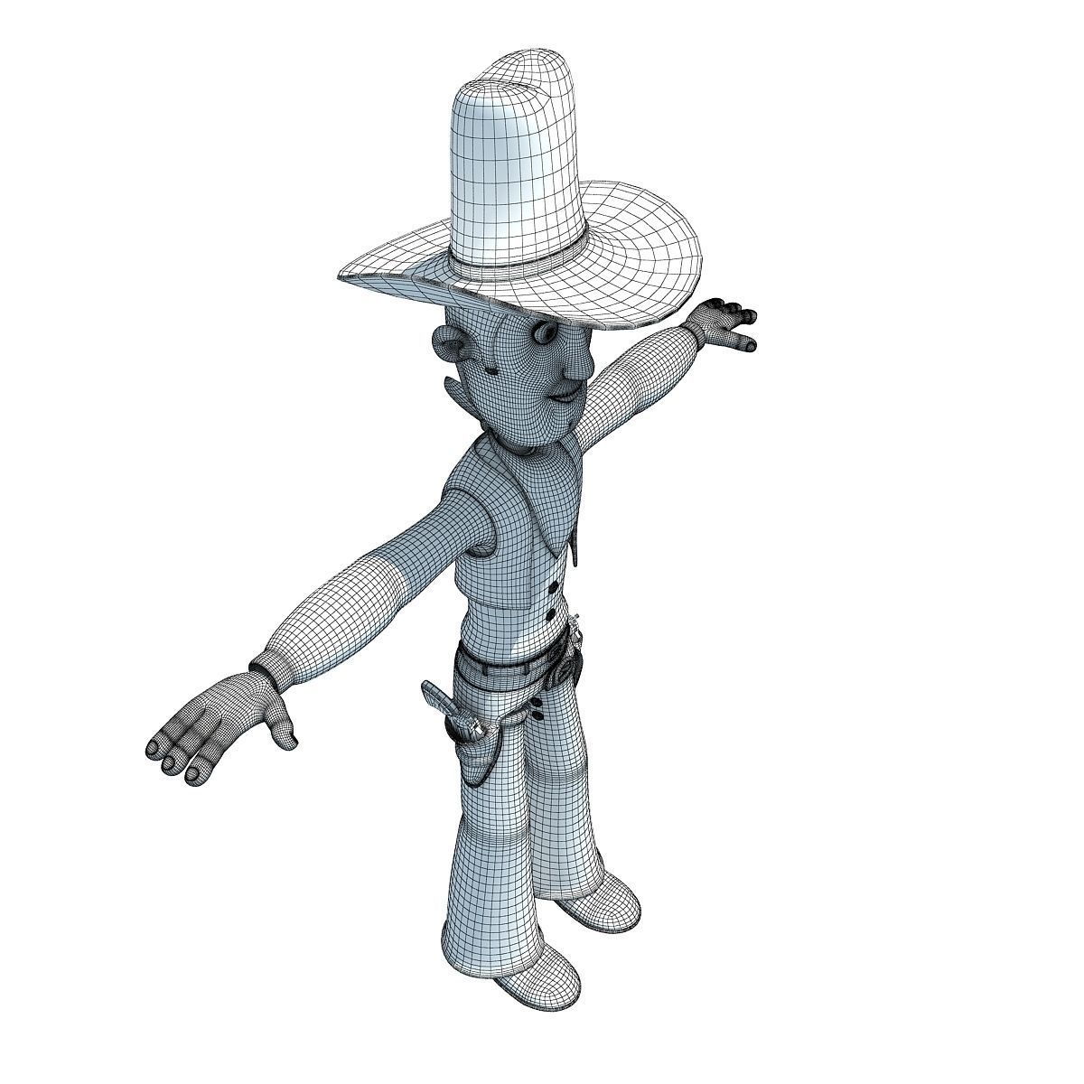 Colorful Rigged Cartoon Cowboy Character 3D model_17