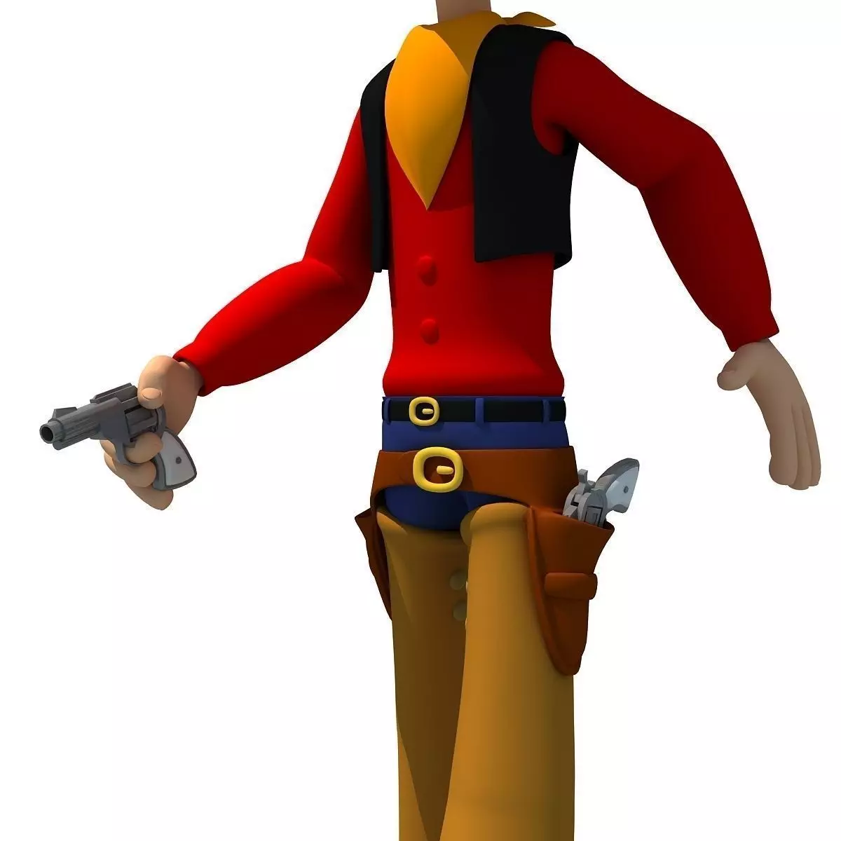 Colorful Rigged Cartoon Cowboy Character 3D model_0