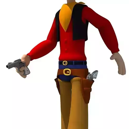 Colorful Rigged Cartoon Cowboy Character 3D model