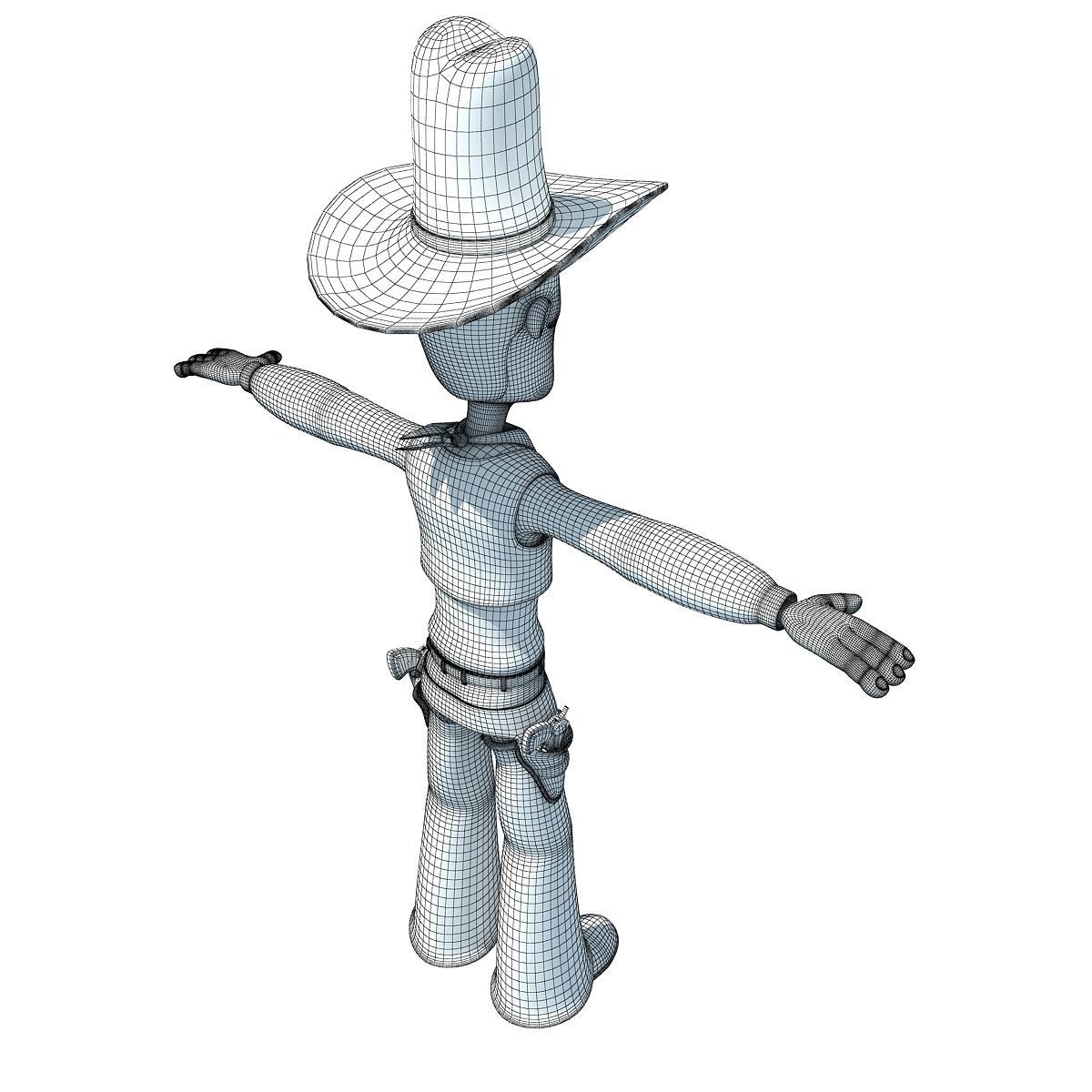 Colorful Rigged Cartoon Cowboy Character 3D model_15