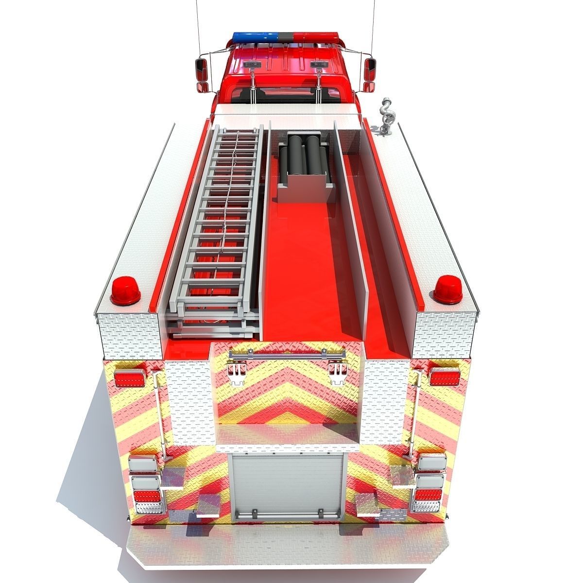Red Rescue Fire Pumper Truck 3D model_6