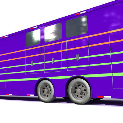 Blue Race Car Transporter Truck 1 3D model_13