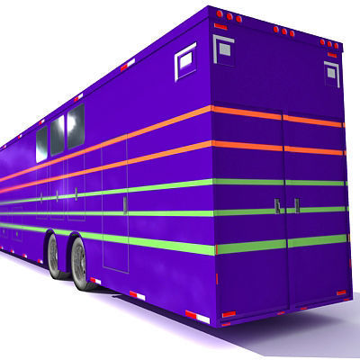 Blue Race Car Transporter Truck 1 3D model_5