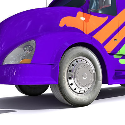 Blue Race Car Transporter Truck 1 3D model_14