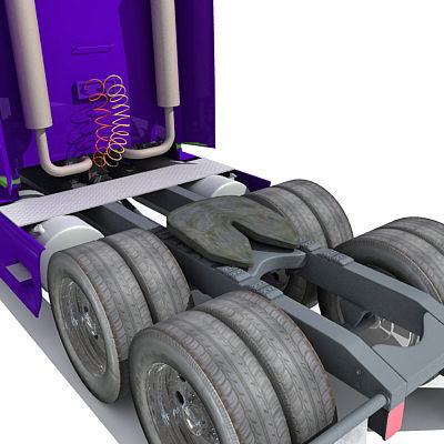 Blue Race Car Transporter Truck 1 3D model_15