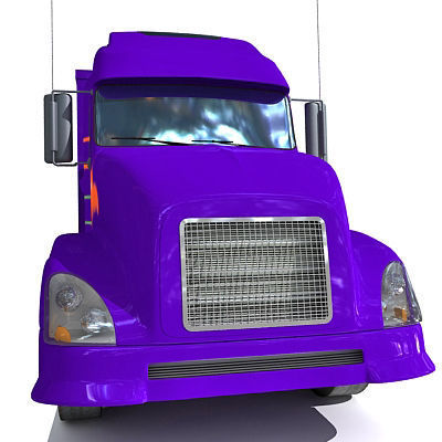 Blue Race Car Transporter Truck 1 3D model_8